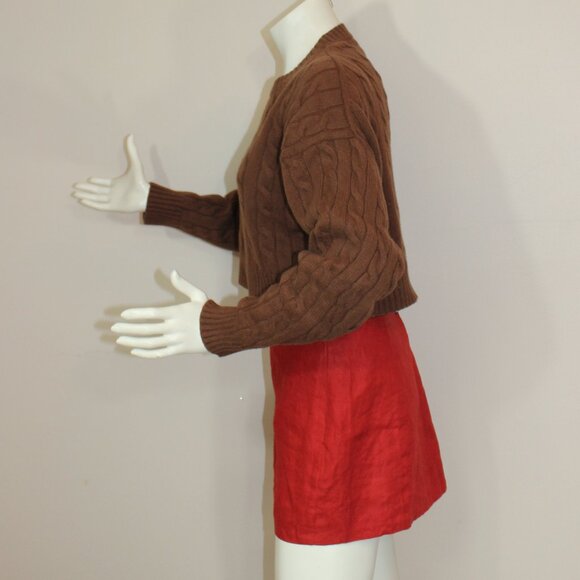 Aritzia Sunday Best Peggy Cropped crew neck wall blend knit Sweater size small - Picture 2 of 7